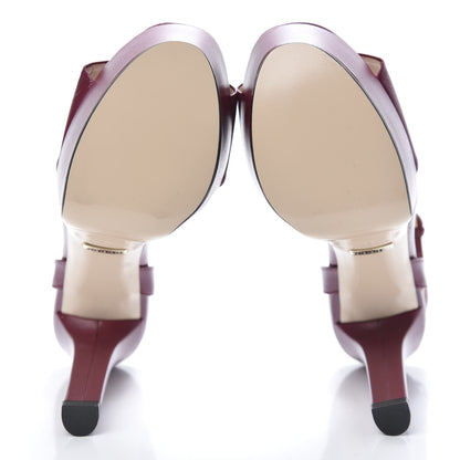 Gucci Malaga Kid Claudie Platform Sandals 35 Burgundy 5 of 8