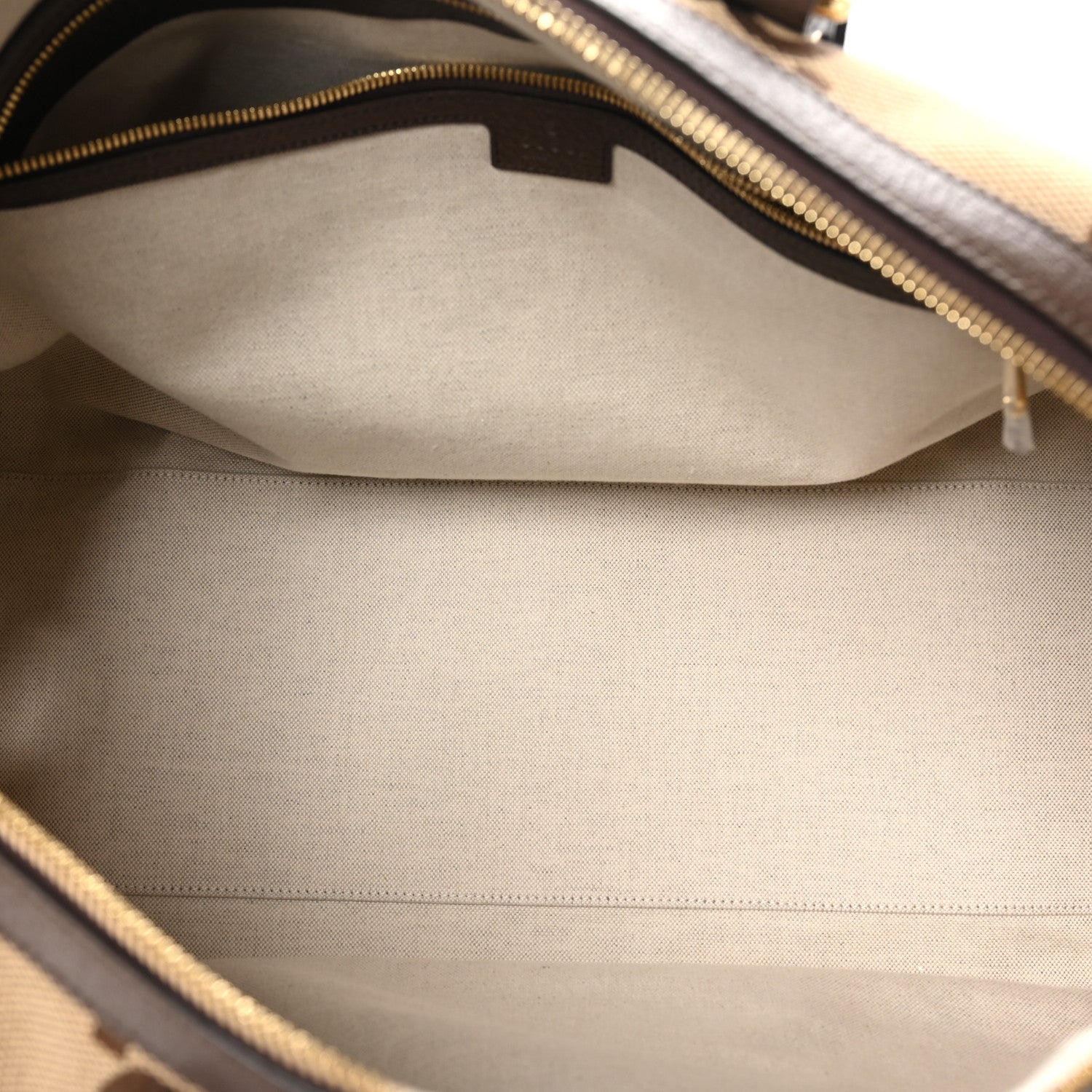 Gucci Monogram Jumbo GG Textured Dollar Calfskin Web Medium Duffle Bag Camel Ebony 4 of 9