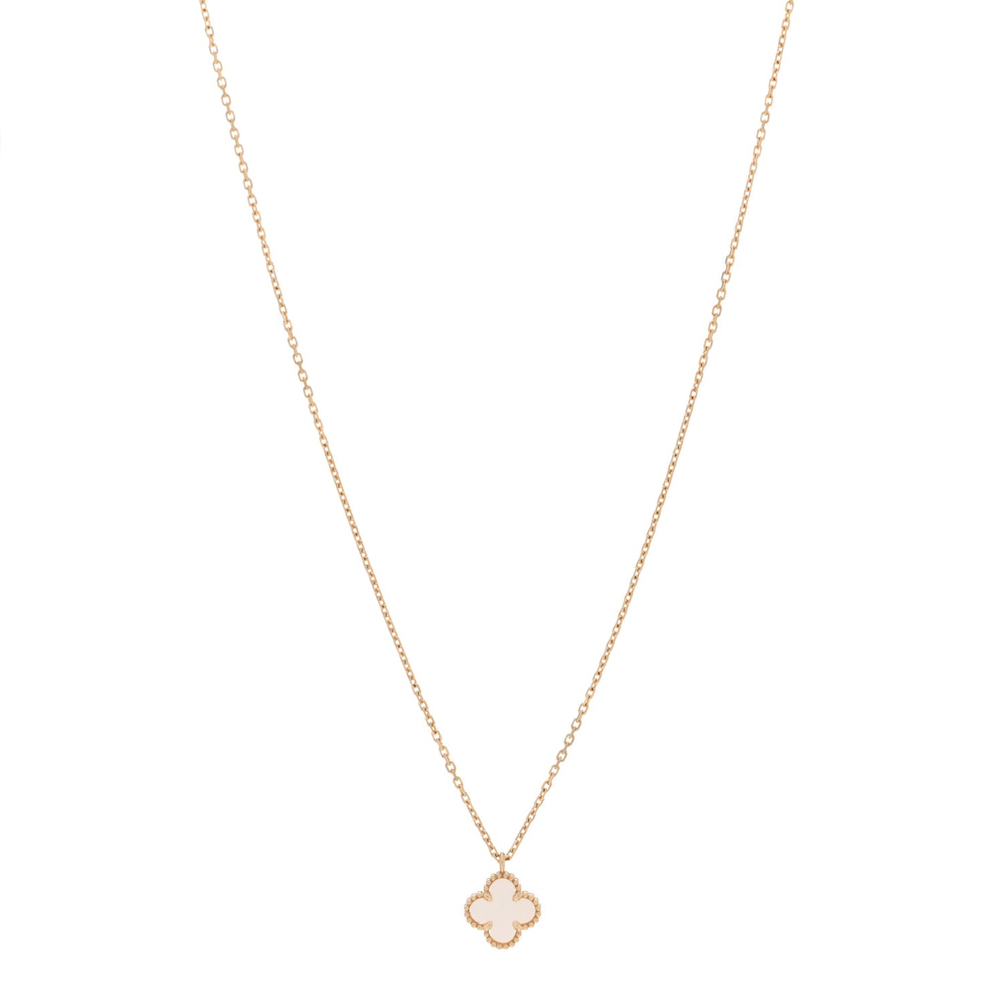 18K Yellow Gold Mother of Pearl Sweet Alhambra Pendant Necklace