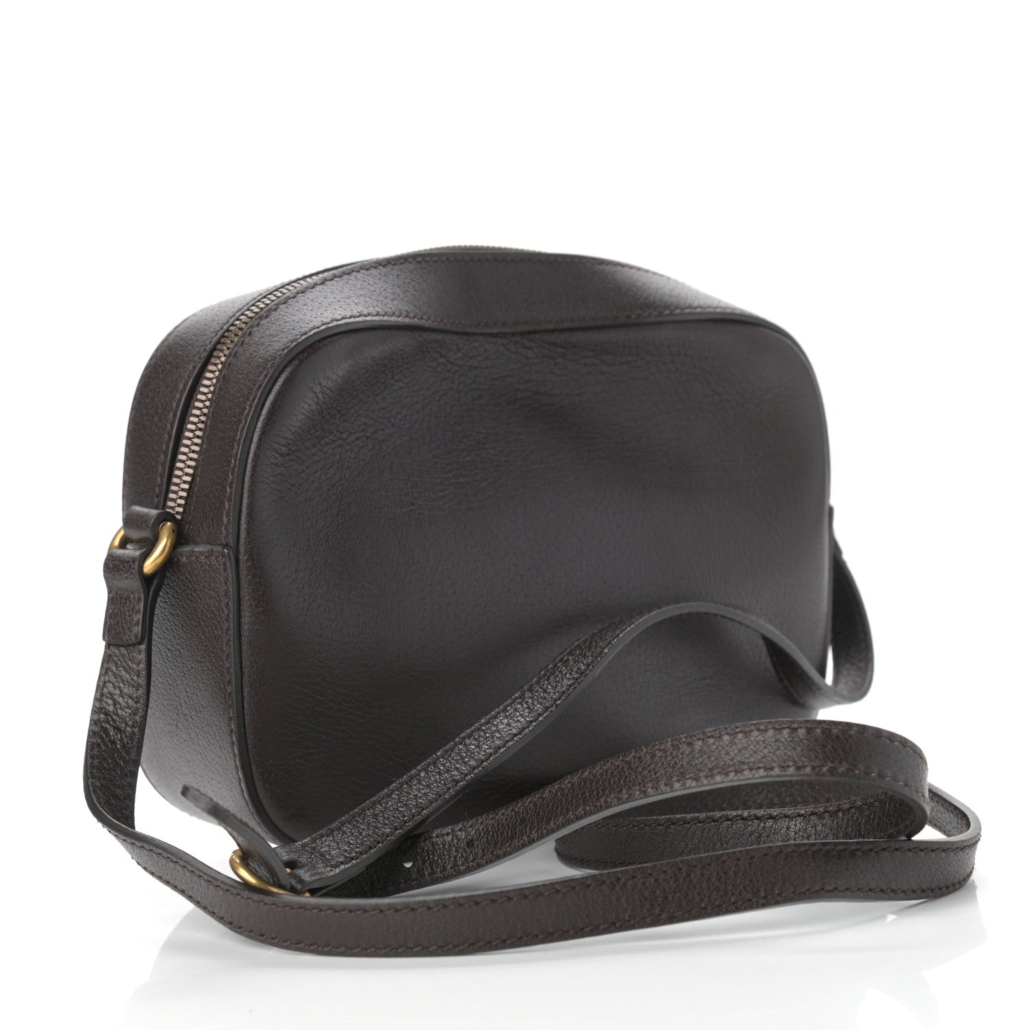 Gucci Textured Calfskin Web Small Webby Bee Shoulder Bag Brown Coffee 2 of 11