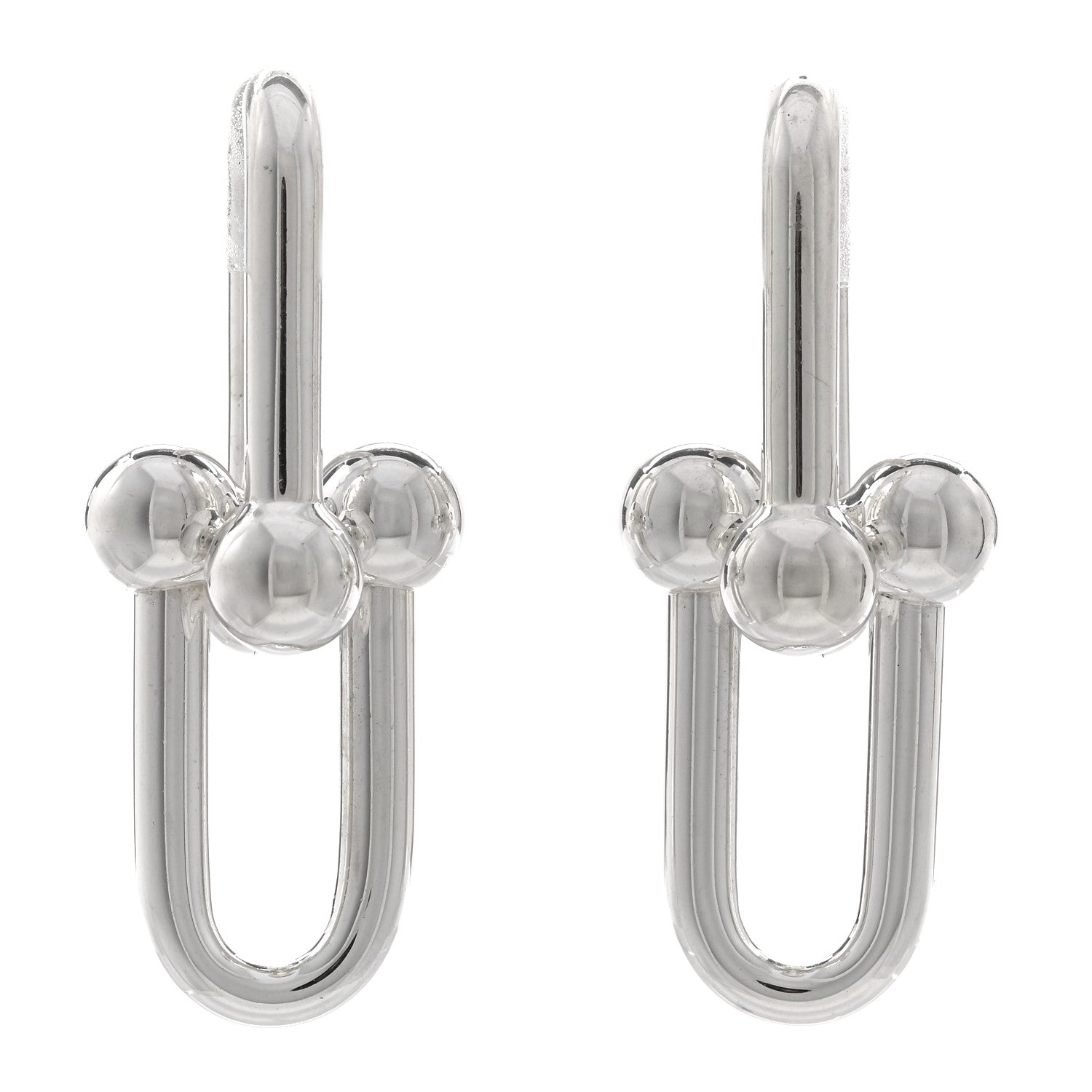 Tiffany Sterling Silver Extra Large HardWear Link Earrings 1 of 4