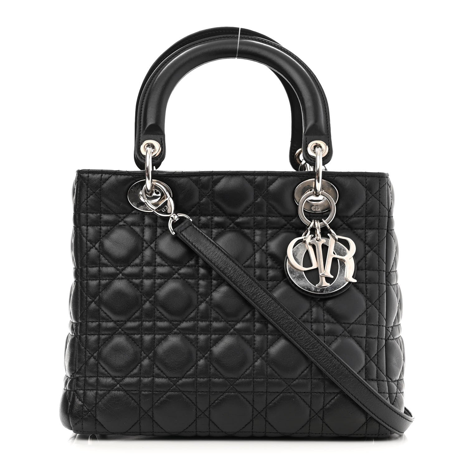 Christian Dior Lambskin Cannage Medium Lady Dior Black 1 of 11