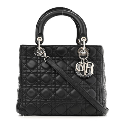 Christian Dior Lambskin Cannage Medium Lady Dior Black 1 of 11