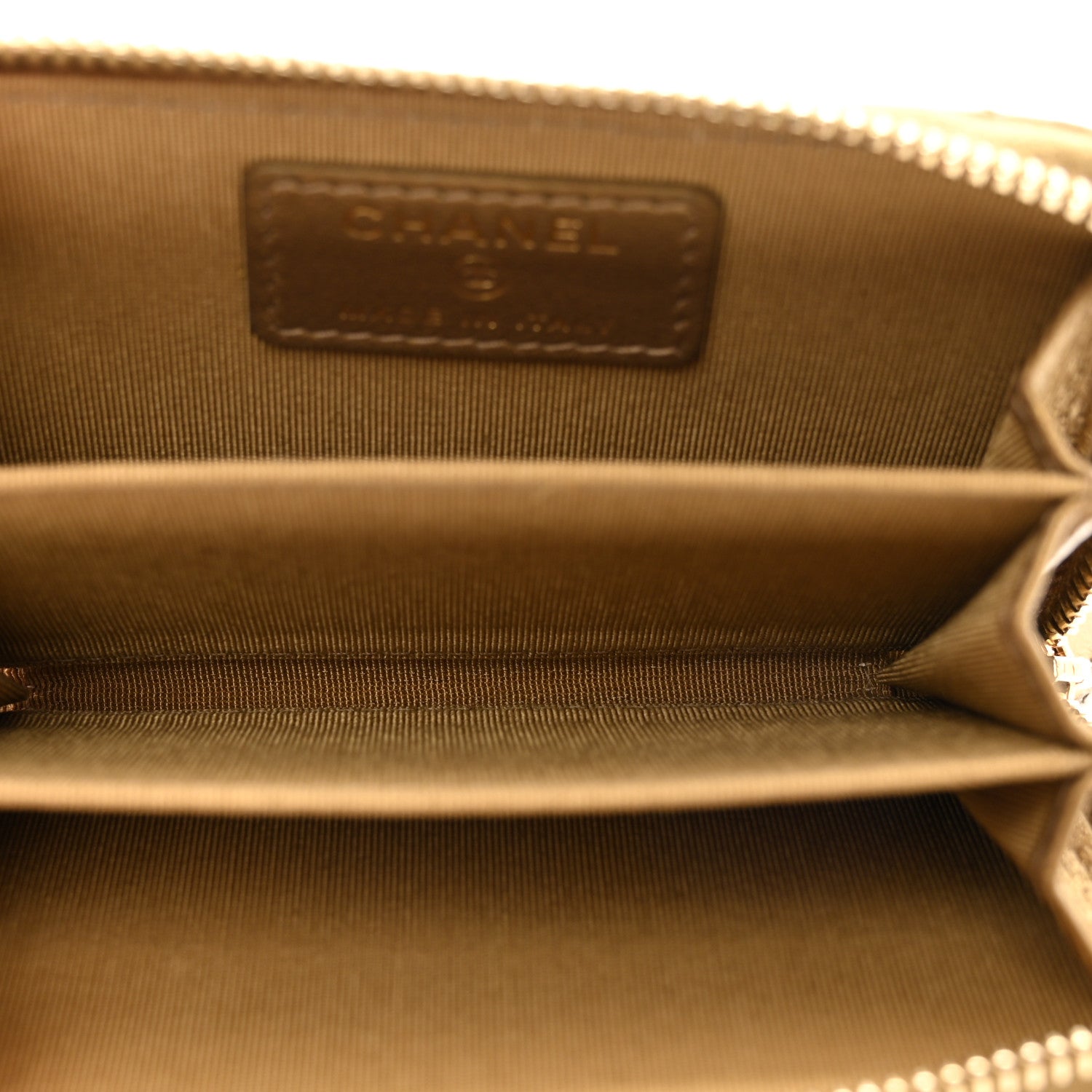 Chanel Metallic Lambskin Egyptian Amulet Zip Coin Purse Gold 5 of 9