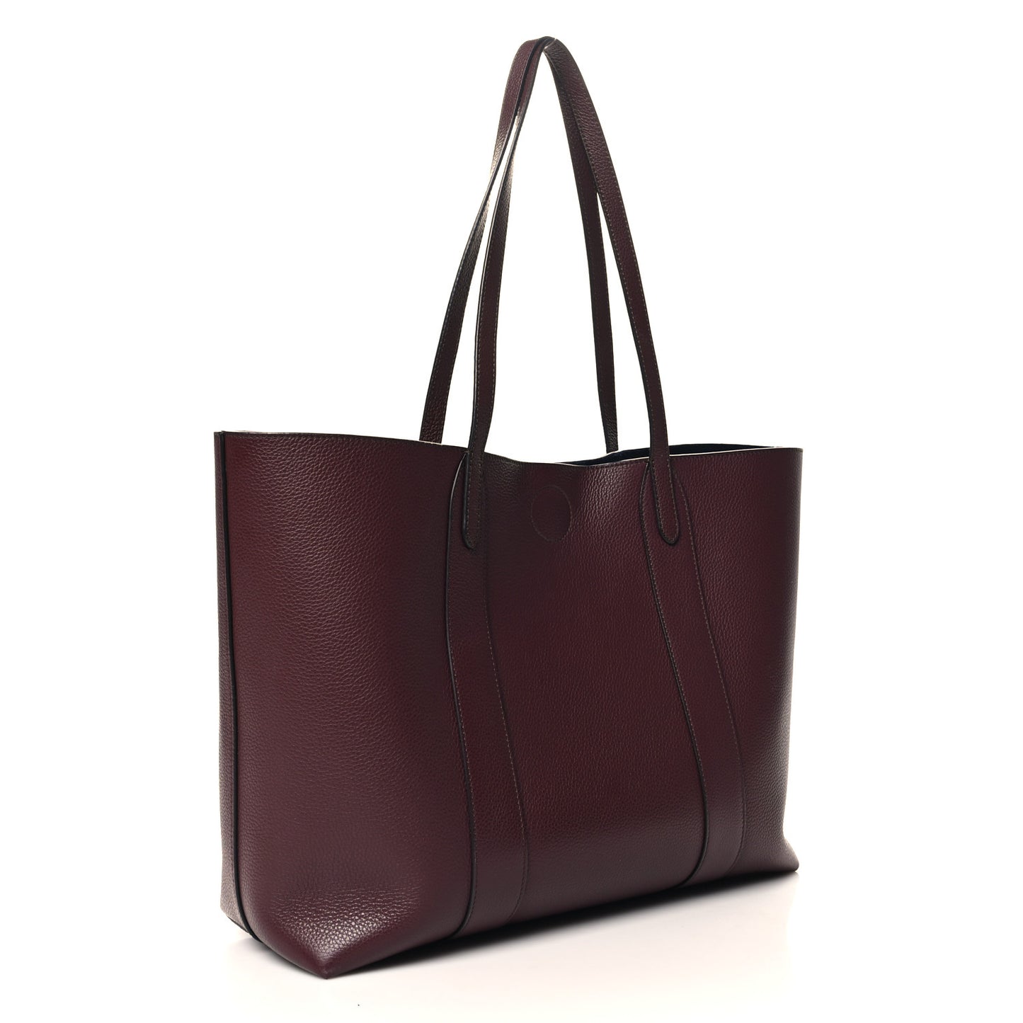 Small Classic Grain Bayswater Tote Burgundy Oxford Blue