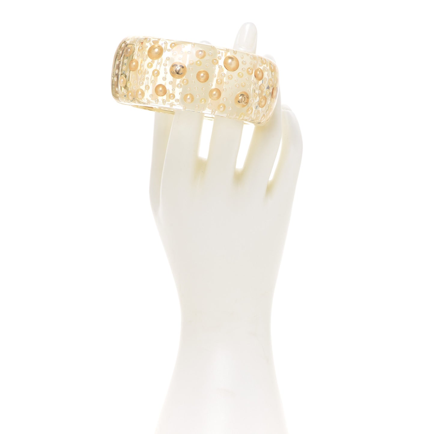 Resin CC Pearl Cuff Transparent White