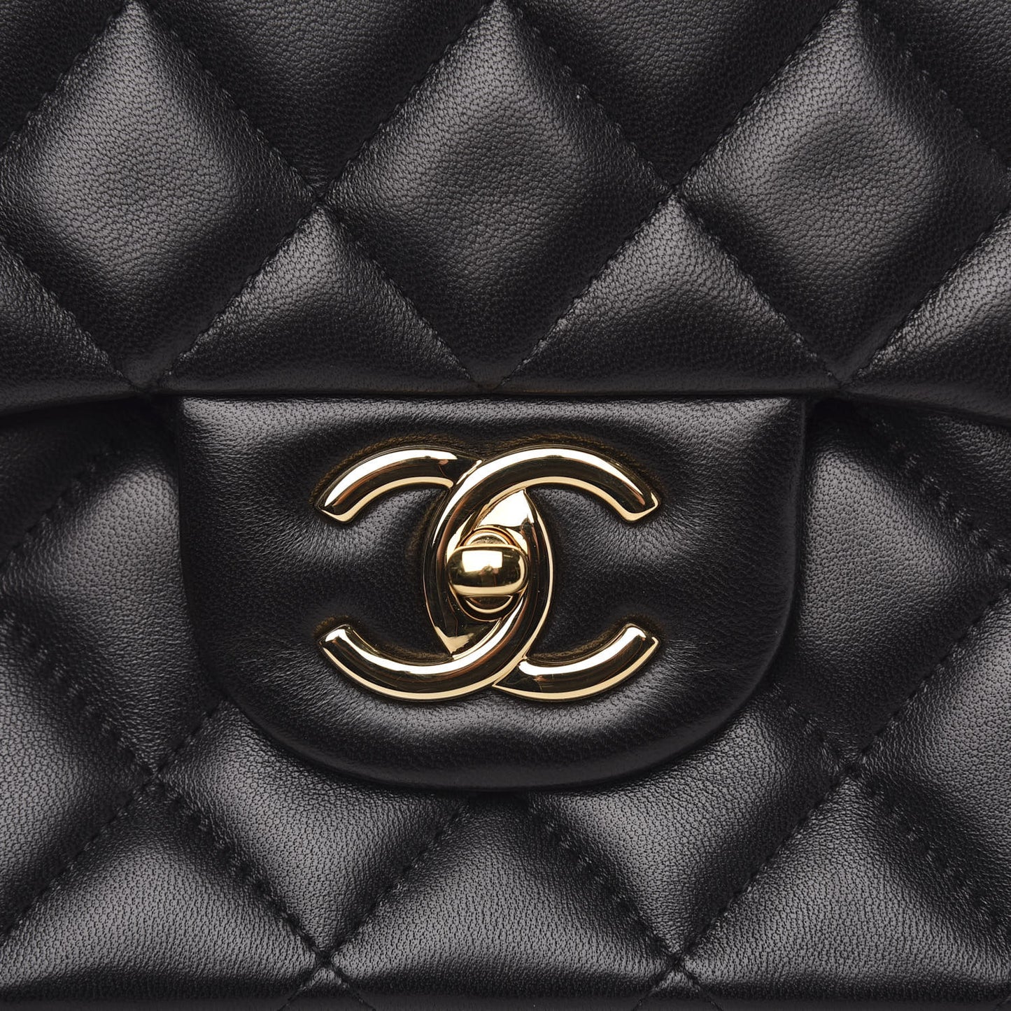 Lambskin Quilted Maxi Double Flap Black