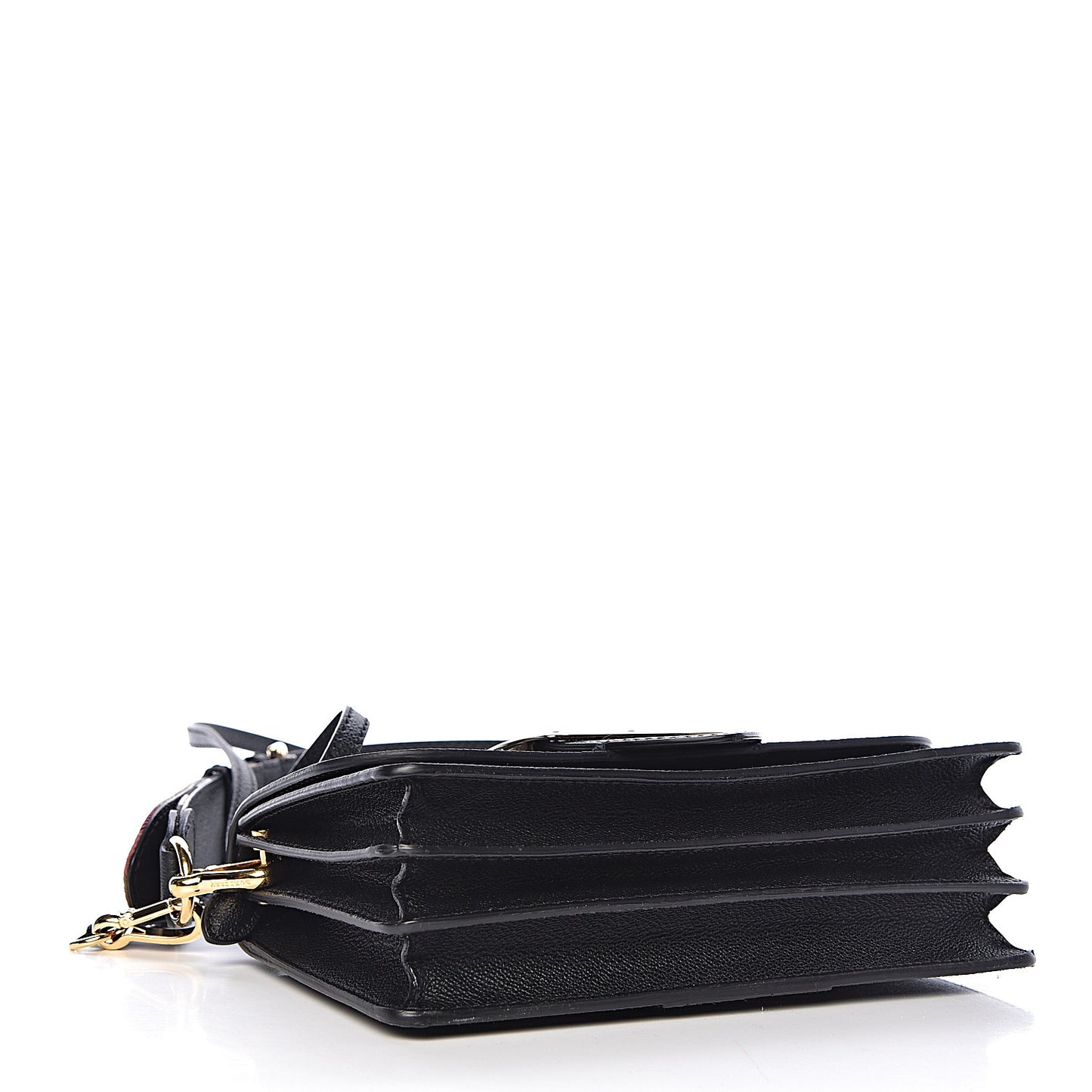 Soft Grain Calfskin Medium Buckle Crossbody Black