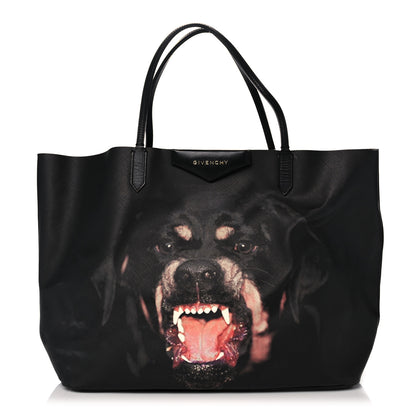 Givenchy Textured Coated Canvas Rottweiler Pint Large Antigona Tote Black 1 of 14
