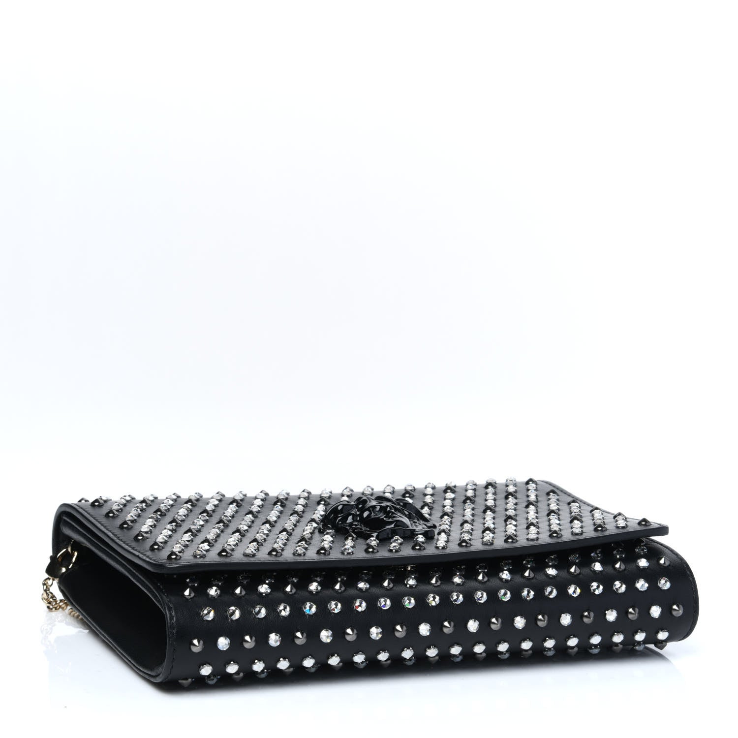 Versace Nappa Crystal Studded Palazzo Chain Evening Bag Black 4 of 14