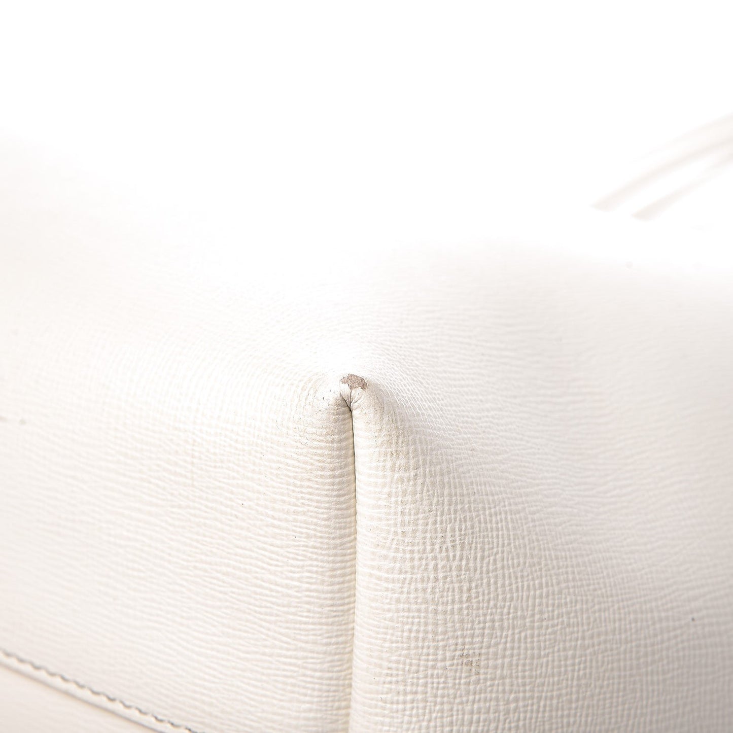 Grained Calfskin Small T Tote White