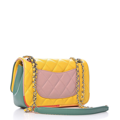 Chanel Lambskin Plexiglass Quilted Small Cuba Color Flap Yellow Multicolor 3 of 11