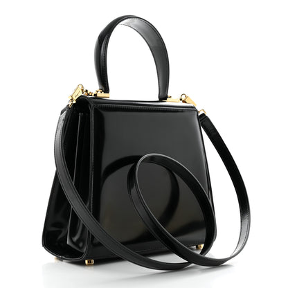 Salvatore Ferragamo Brushed Off Calfskin Iconic Top Handle Bag Black 3 of 12