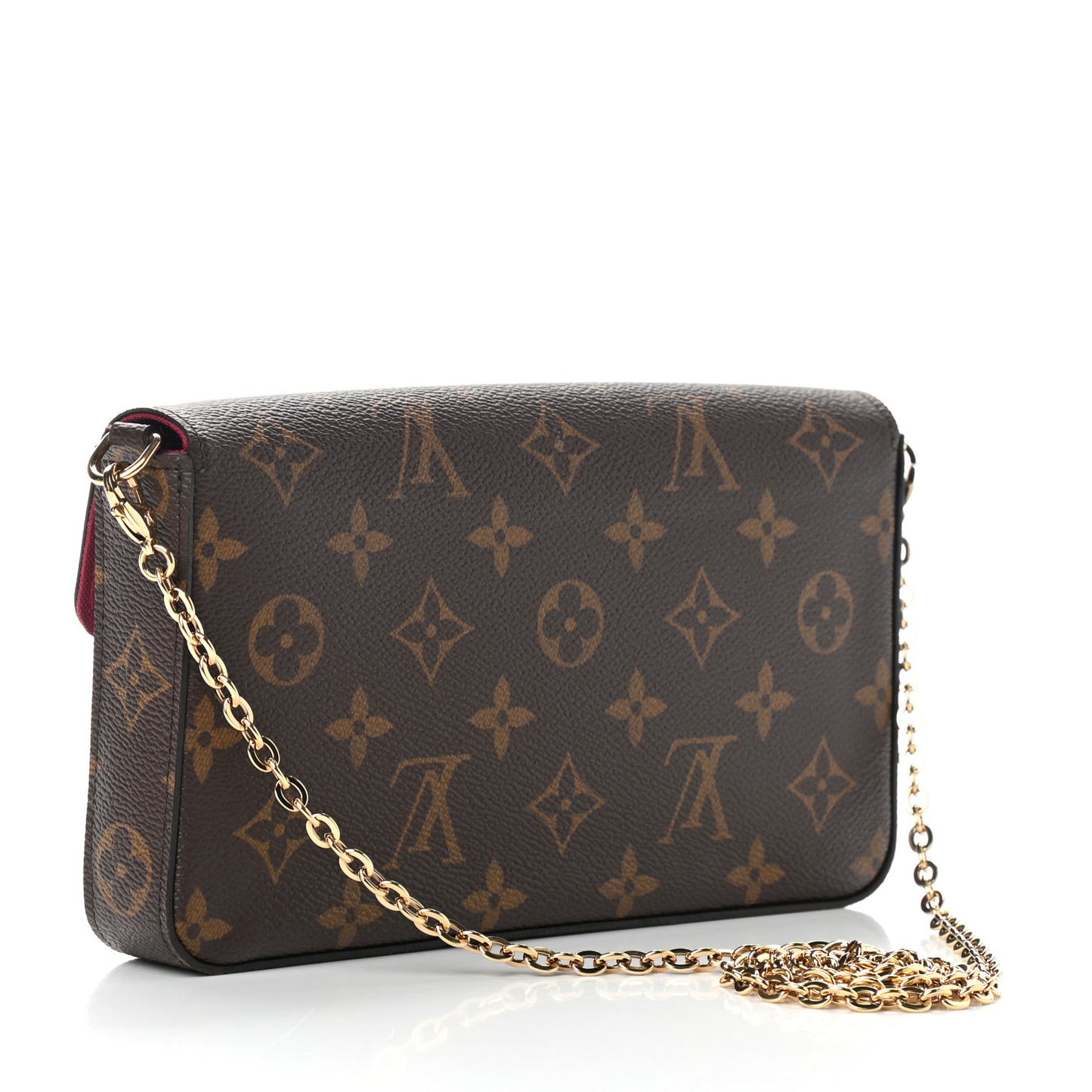Monogram Pochette Felicie Chain Wallet Fuchsia