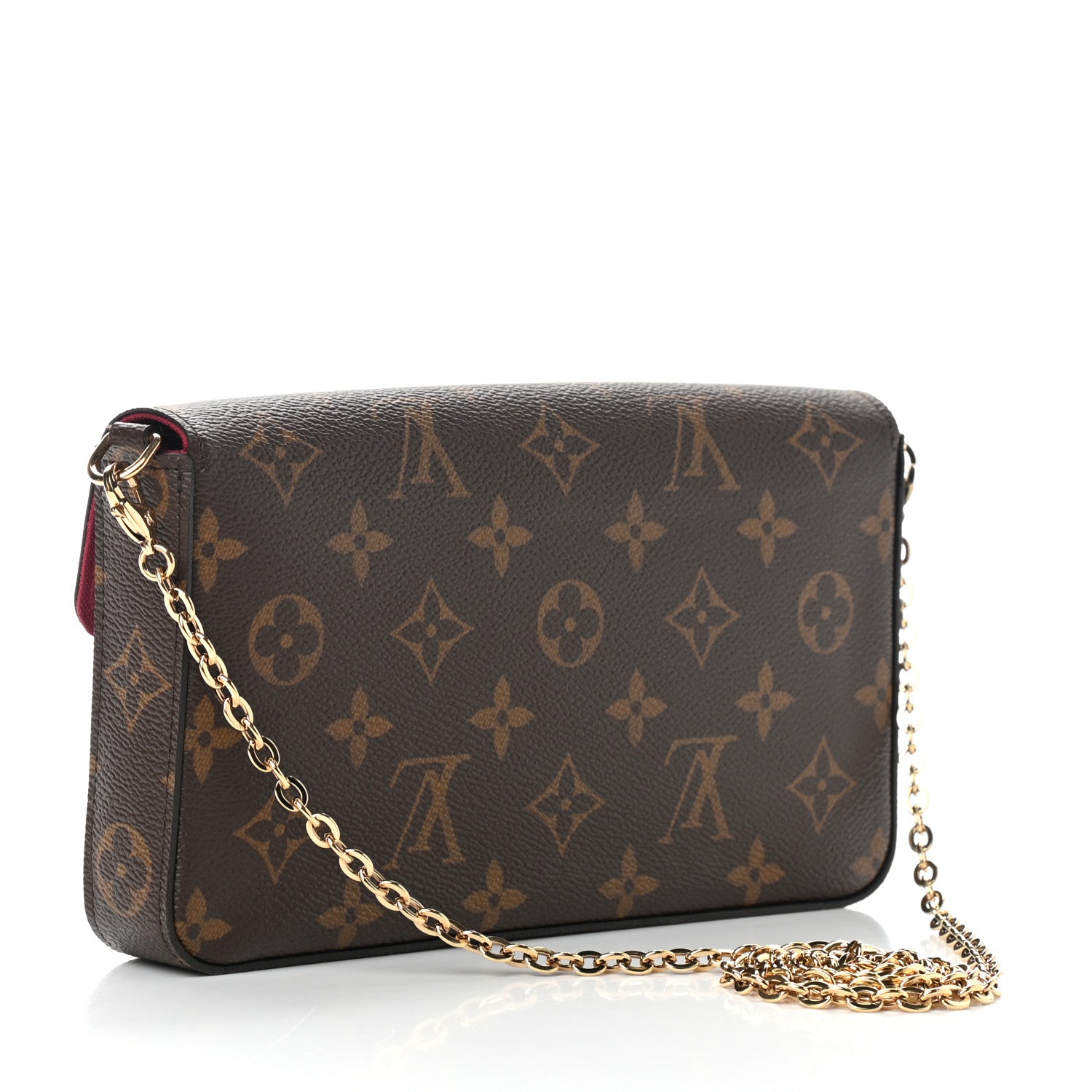 Louis Vuitton Monogram Pochette Felicie Chain Wallet Fuchsia 4 of 6