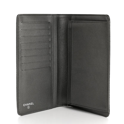Chanel Metallic Caviar Timeless CC Yen Wallet Dark Silver 5 of 9