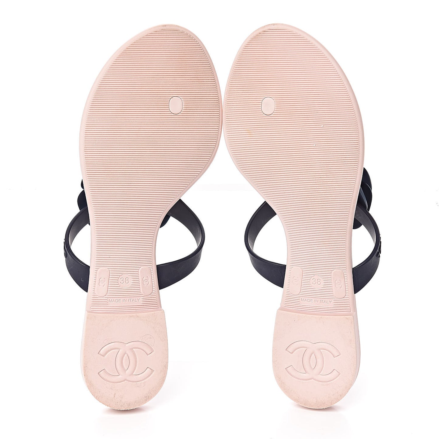 Jelly Camellia Thong Sandals 38 Navy Pink