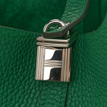 Hermes Taurillon Clemence Picotin Lock 18 PM Vert Vertigo 11 of 13