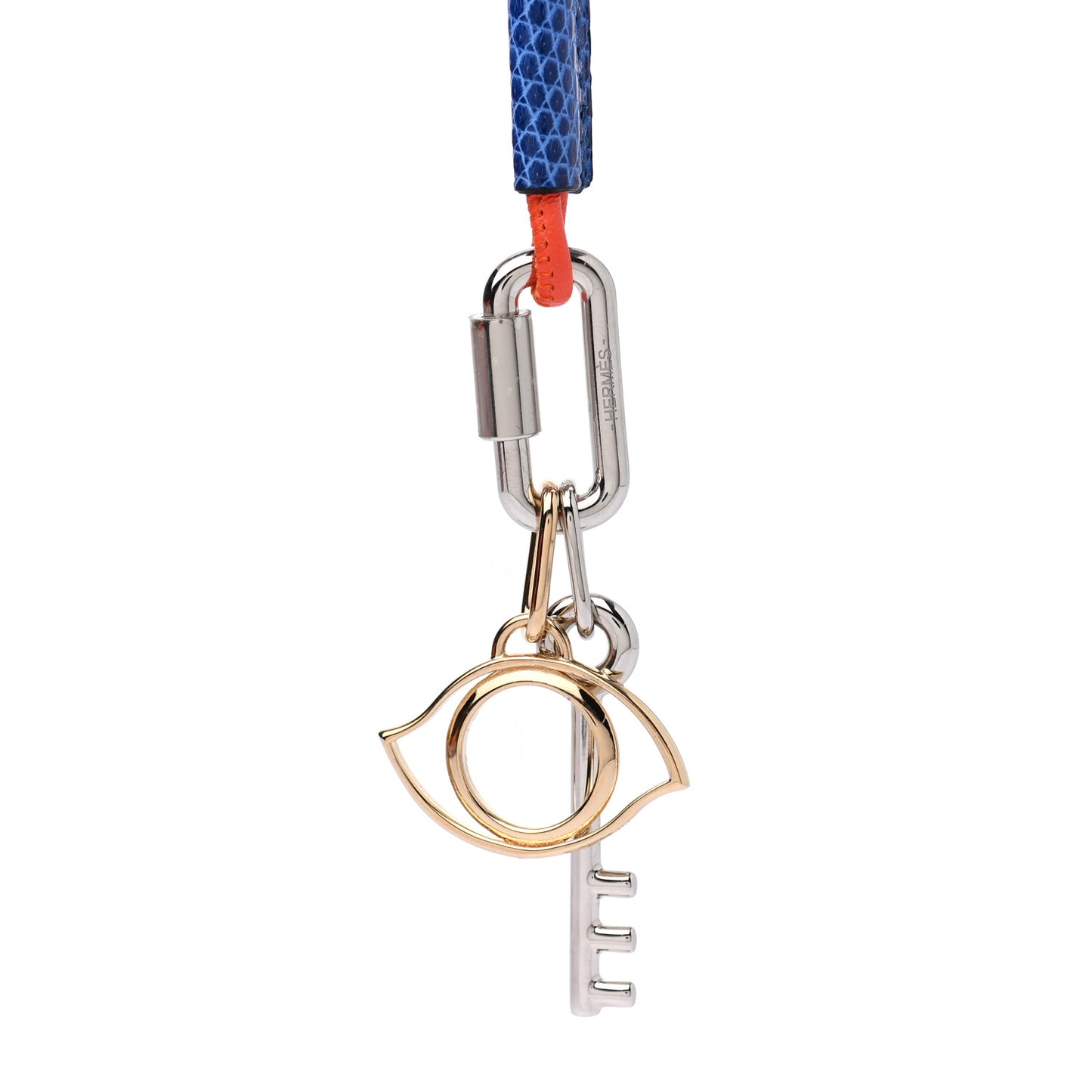Lizard Palladium Permabrass Curiosite Pendant Necklace Orange