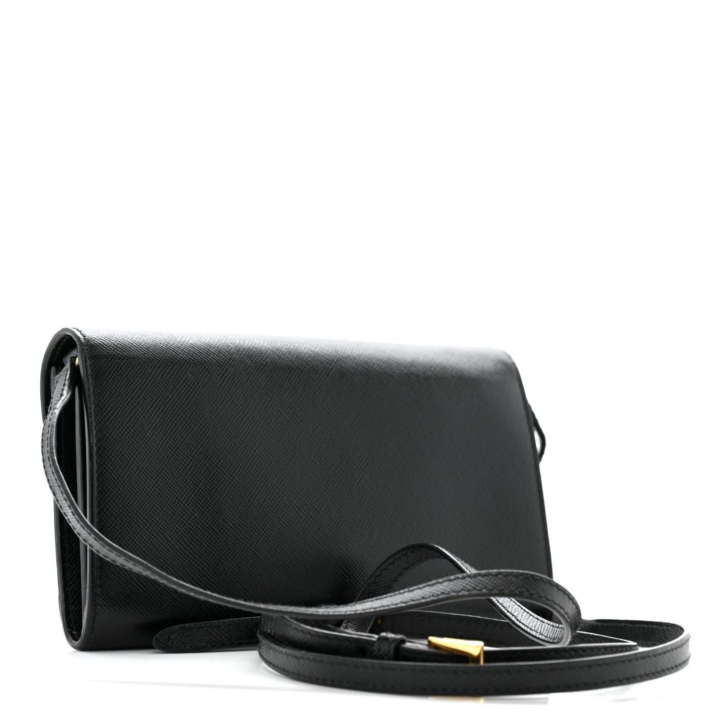 Saffiano Envelope Crossbody Wallet Black