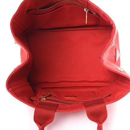 Prada Canapa Logo Shopping Tote Rosso 4 of 16