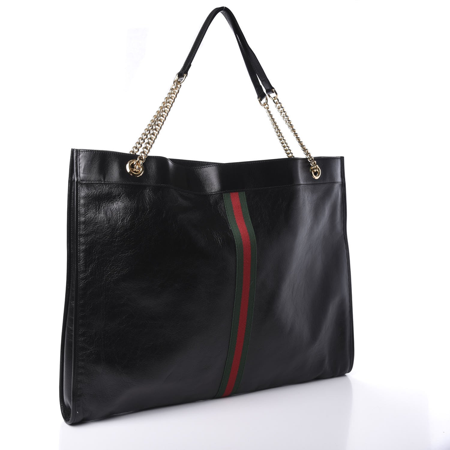 Gucci Calfskin Maxi Rajah Chain Tote Black 2 of 7