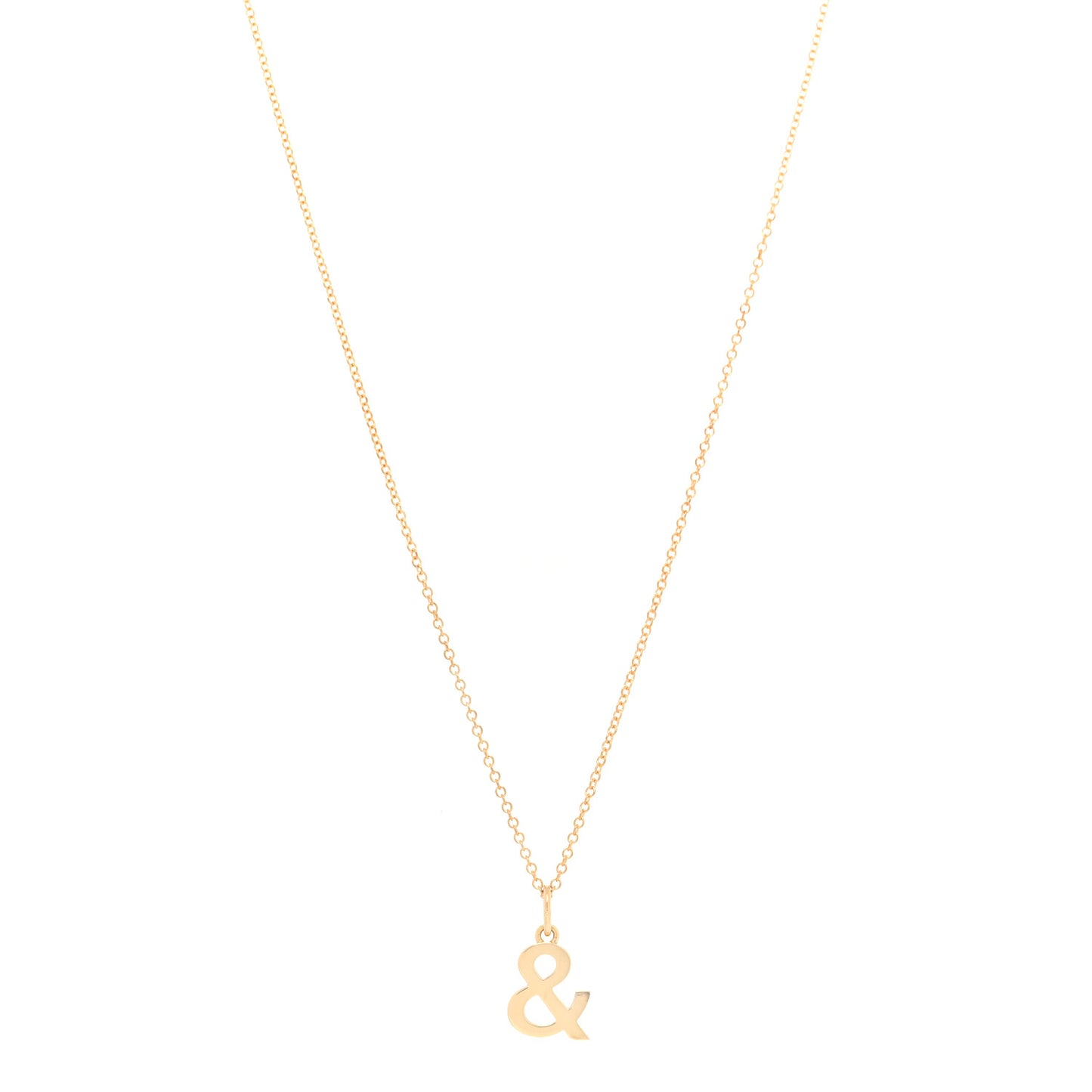 18K Yellow Gold Ampersand Pendant Necklace