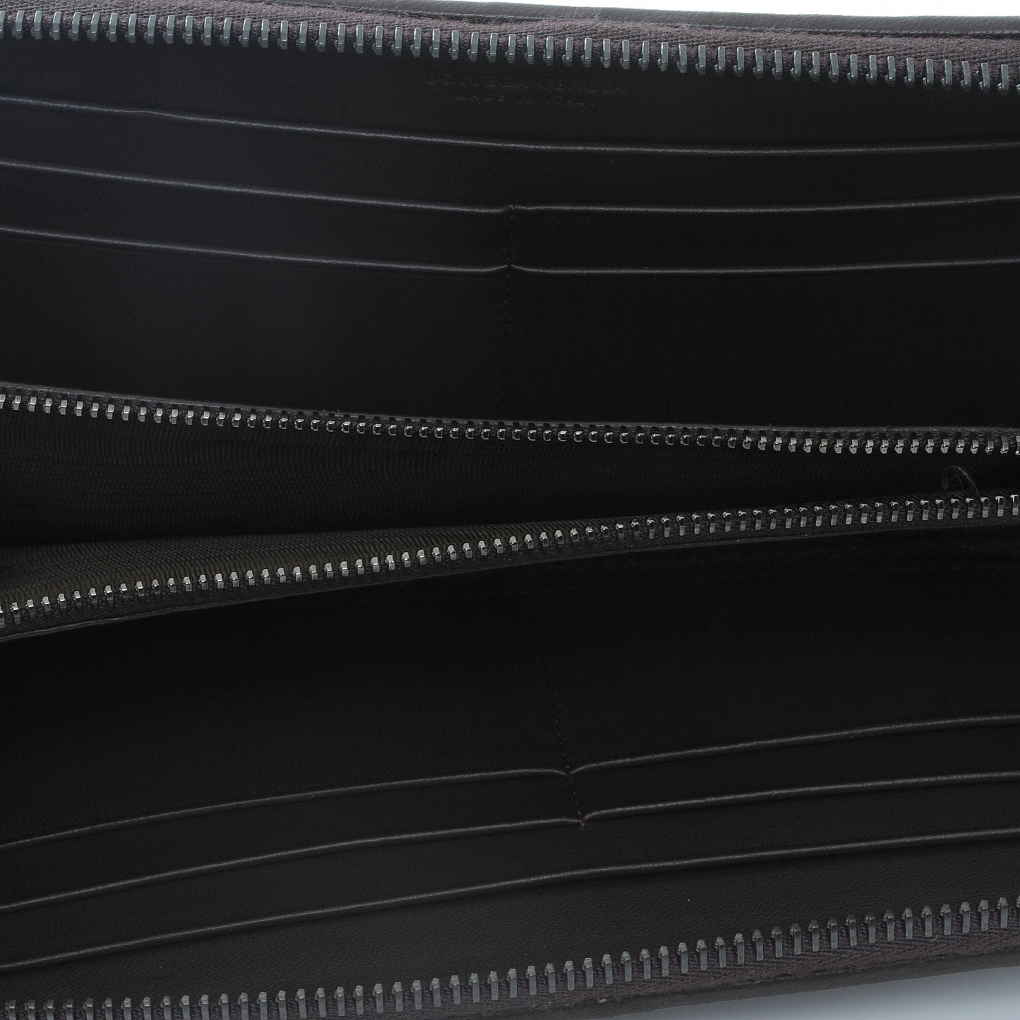 Nappa Intrecciato Zip Around Wallet Ebano