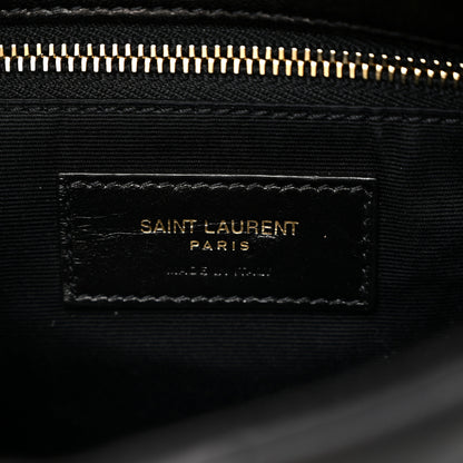 Saint Laurent Lambskin Quilted Toy Loulou Puffer Monogram Chain Satchel Black 6 of 11