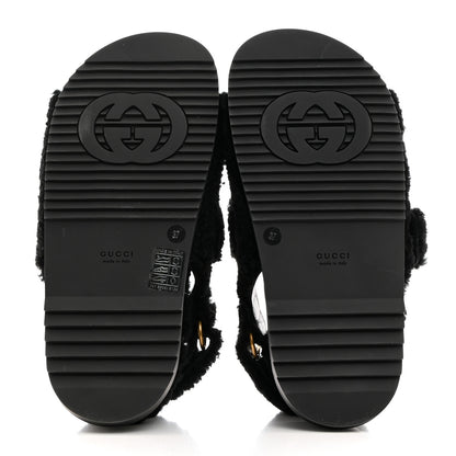 Gucci Merino Wool Interlocking G Dad Sandals 37 Black 5 of 9