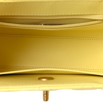 Chanel Shiny Aged Calfskin Quilted Nano Kelly Shopper Light Yellow 5 of 10