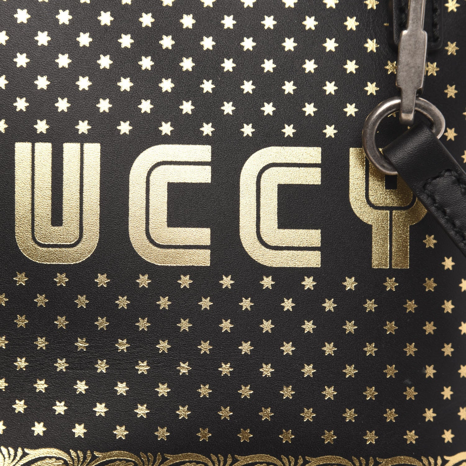 Gucci X SEGA Calfskin GUCCY Stars Mini Dome Shoulder Bag Black Gold 10 of 10