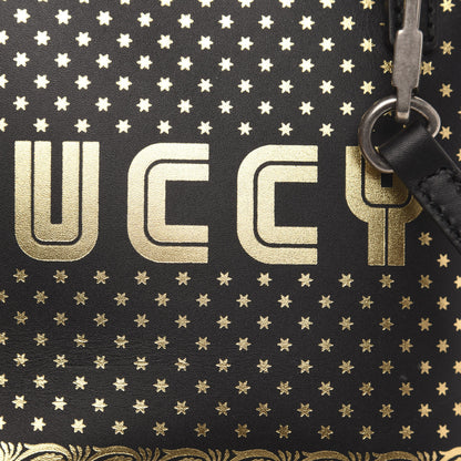 Gucci X SEGA Calfskin GUCCY Stars Mini Dome Shoulder Bag Black Gold 10 of 10