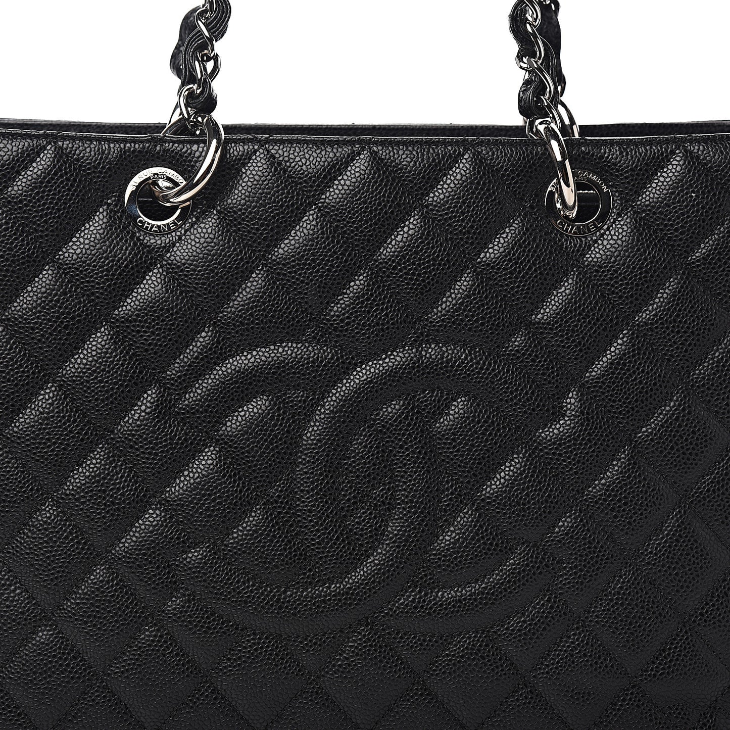 Caviar Quilted Grand Shopping Tote GST Black