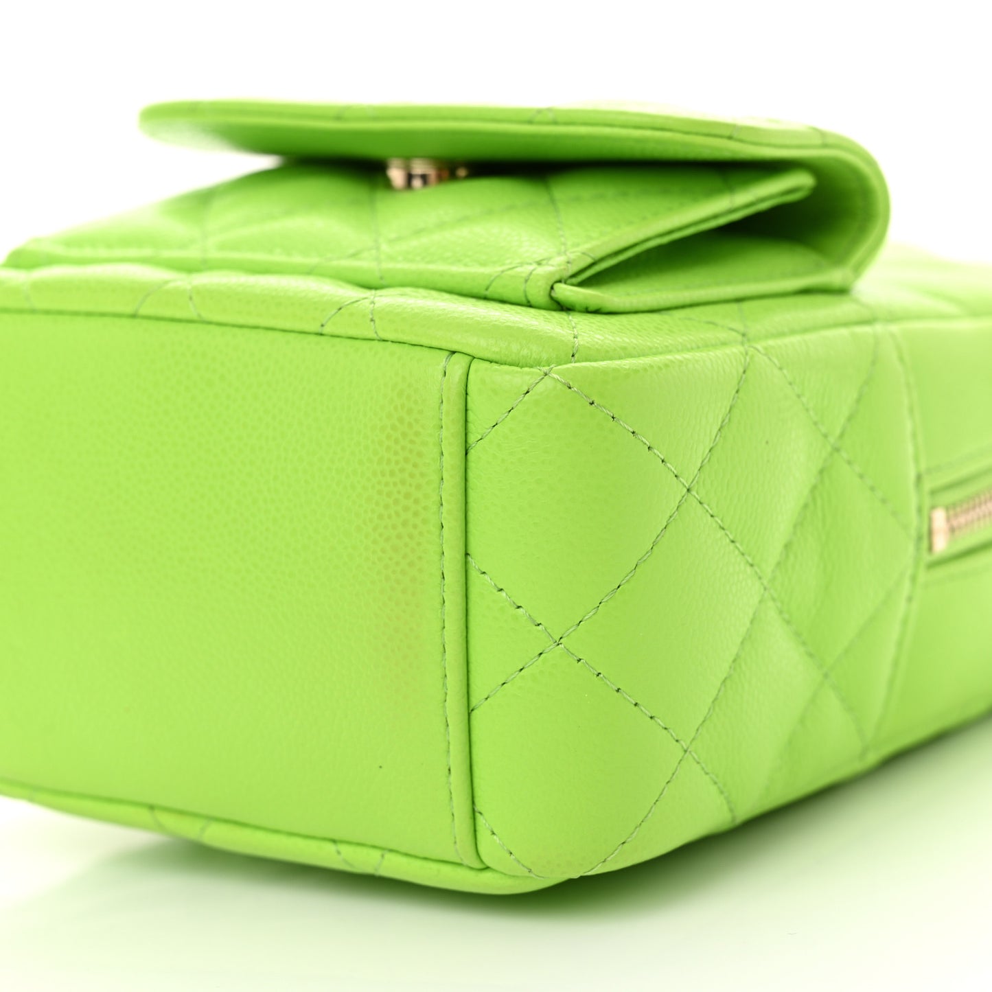 Caviar Quilted CC Mini Classic Backpack Neon Green