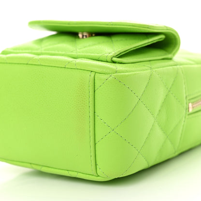 Chanel Caviar Quilted CC Mini Classic Backpack Neon Green 10 of 11