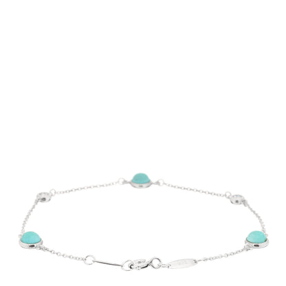 Tiffany Sterling Silver Diamond Turquoise Elsa Peretti Color By The Yard Bracelet 2 of 3