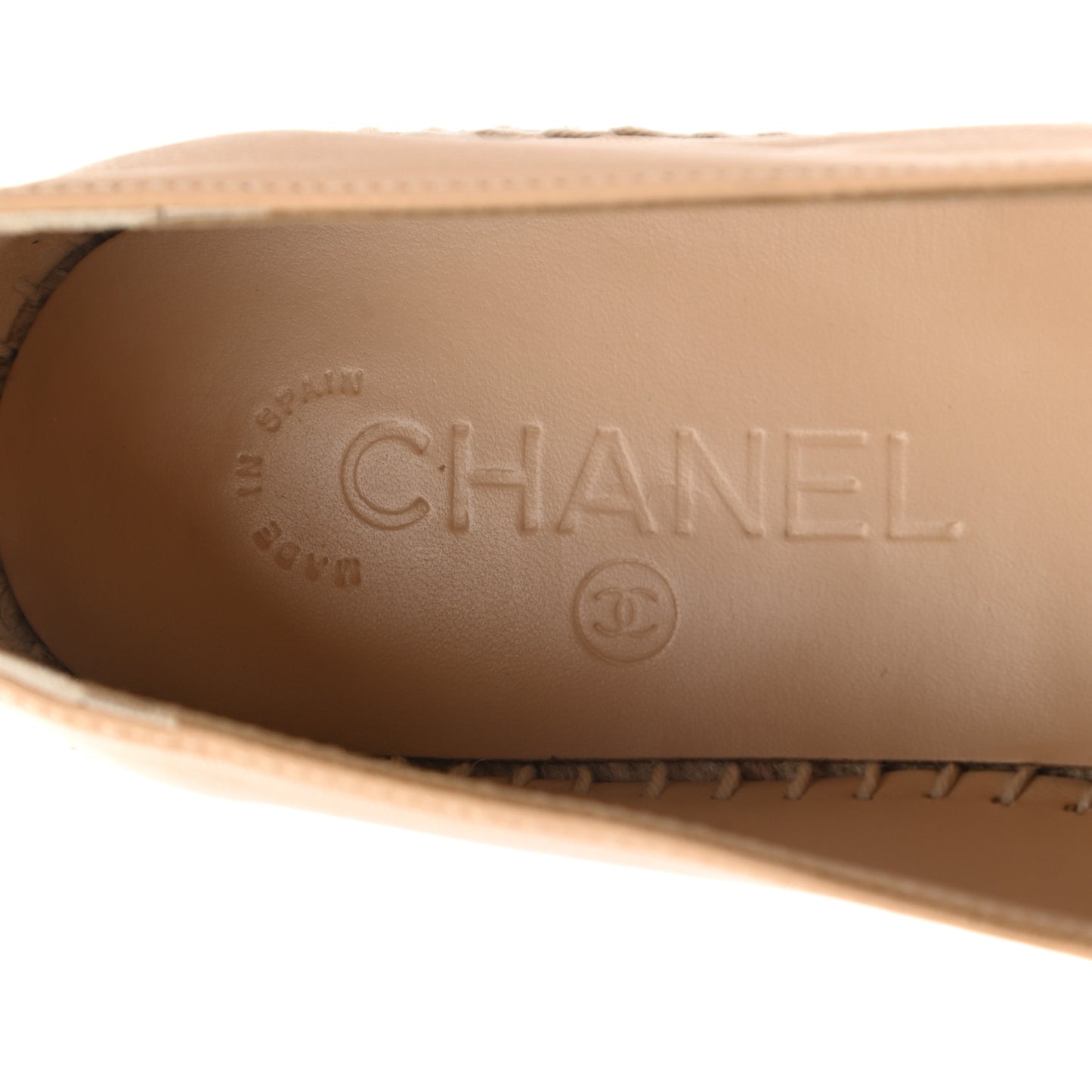 Lambskin CC Espadrilles 39 Beige Black