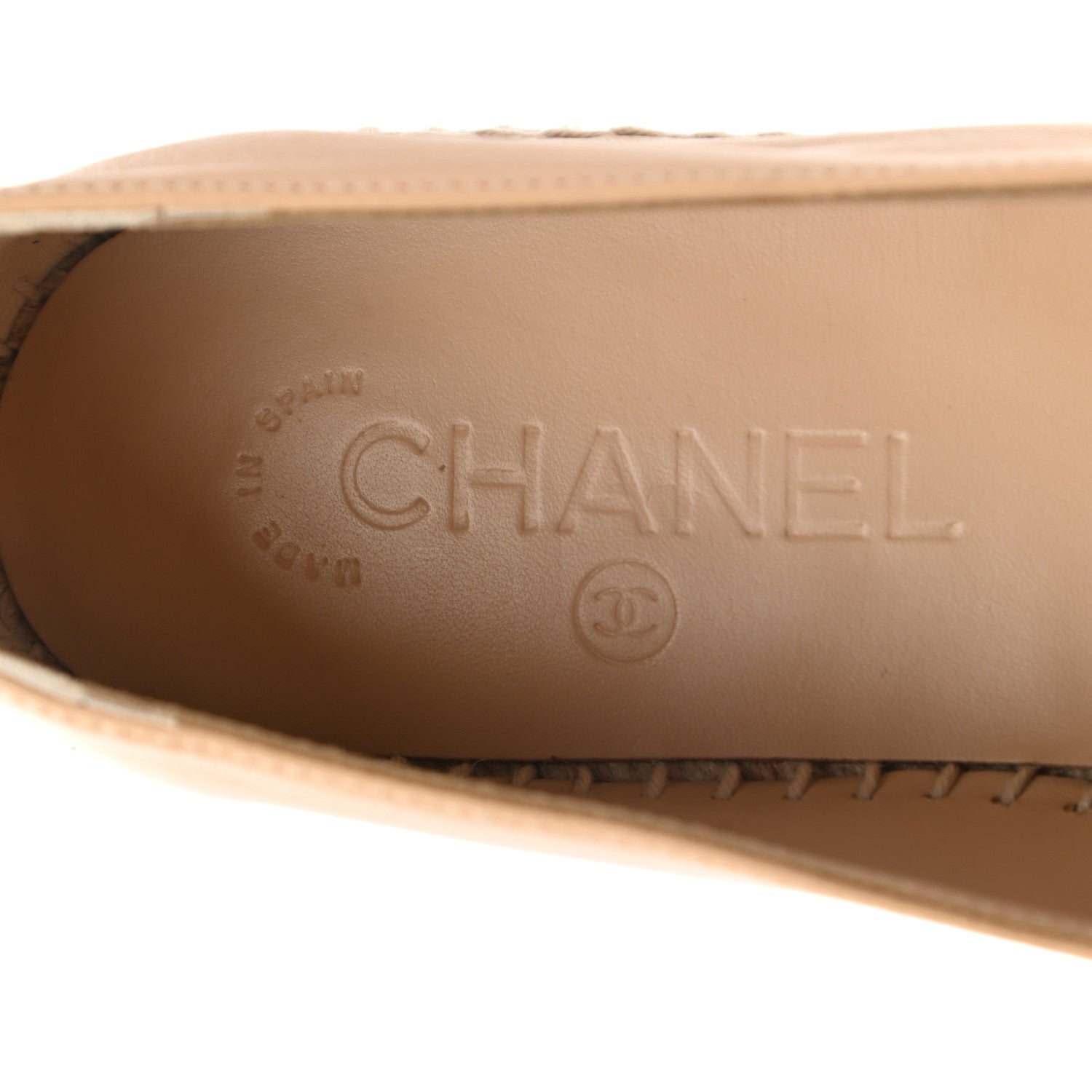Chanel Lambskin CC Espadrilles 39 Beige Black 8 of 11