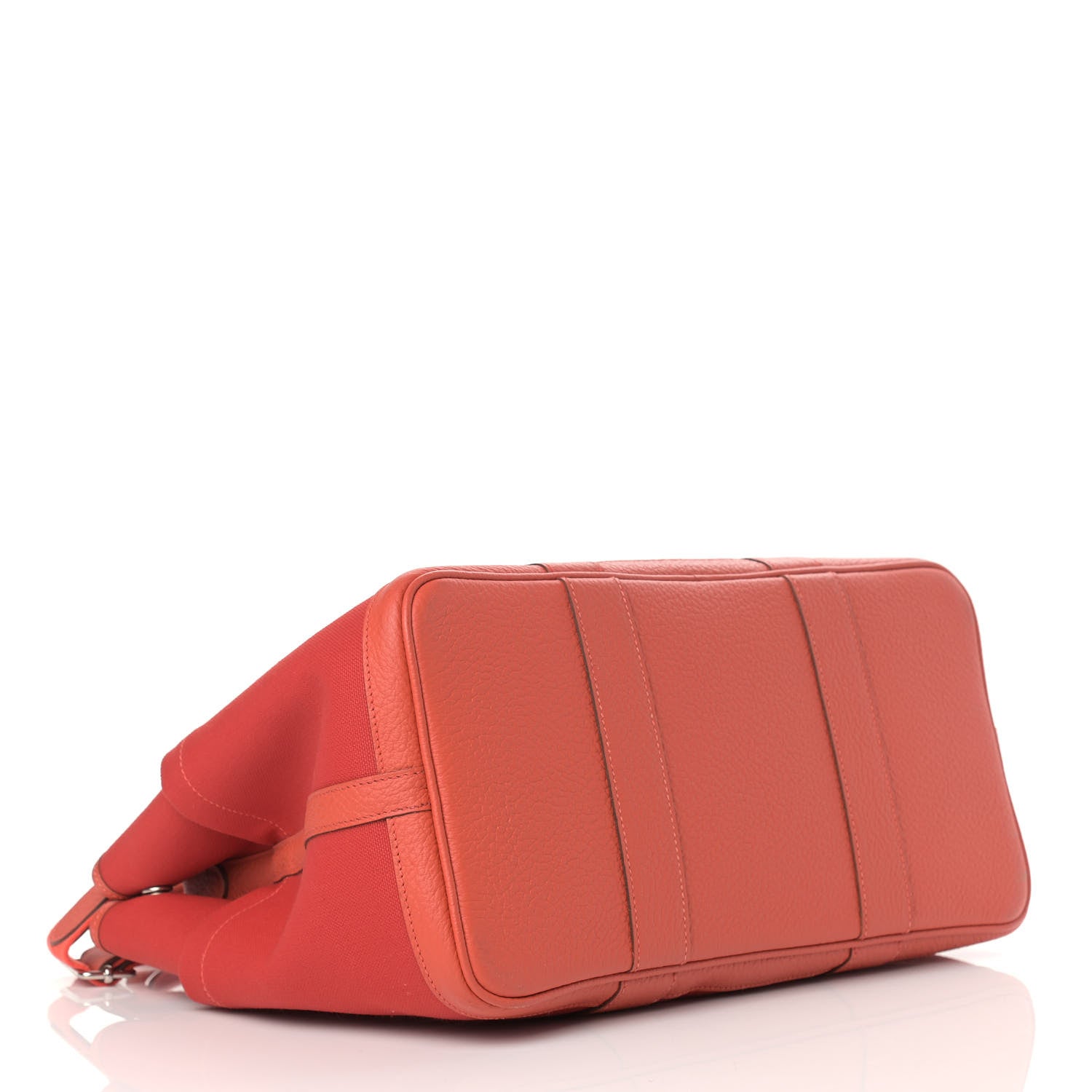 Hermes Toile Militaire Vache Country Garden Party Pockets 36 MM Tote Rouge Tomate Capucine 4 of 13