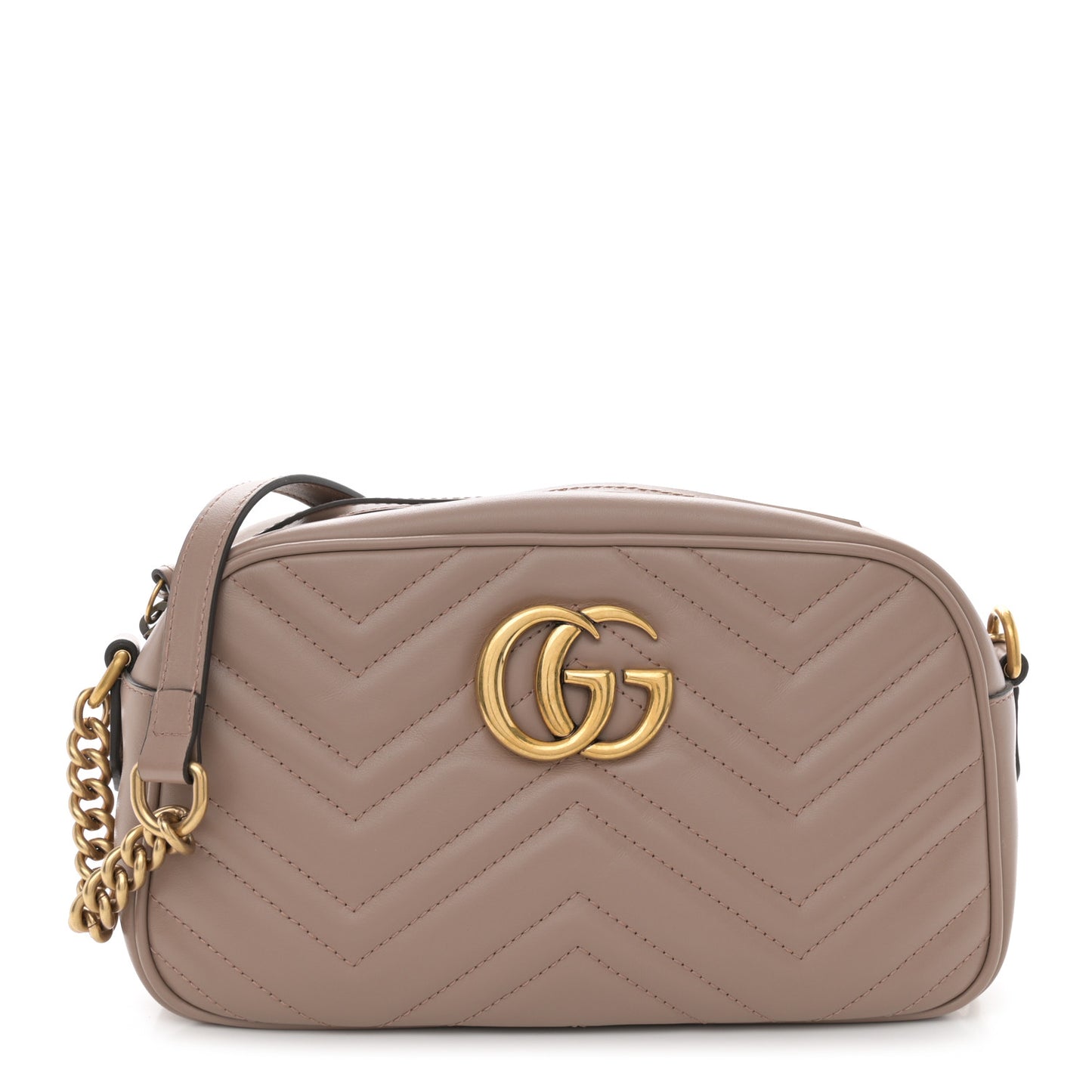 Calfskin Matelasse Small GG Marmont Chain Shoulder Bag Porcelain Rose