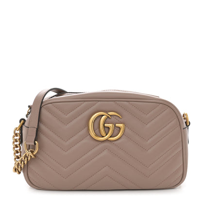 Gucci Calfskin Matelasse Small GG Marmont Chain Shoulder Bag Porcelain Rose 1 of 10