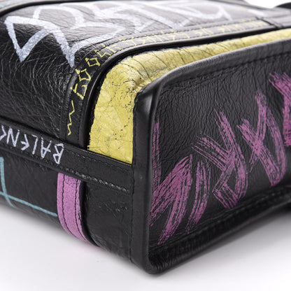 Balenciaga Agneau Arena Graffiti All Over XS Bazar Shopper Tote Black Multicolor 7 of 10