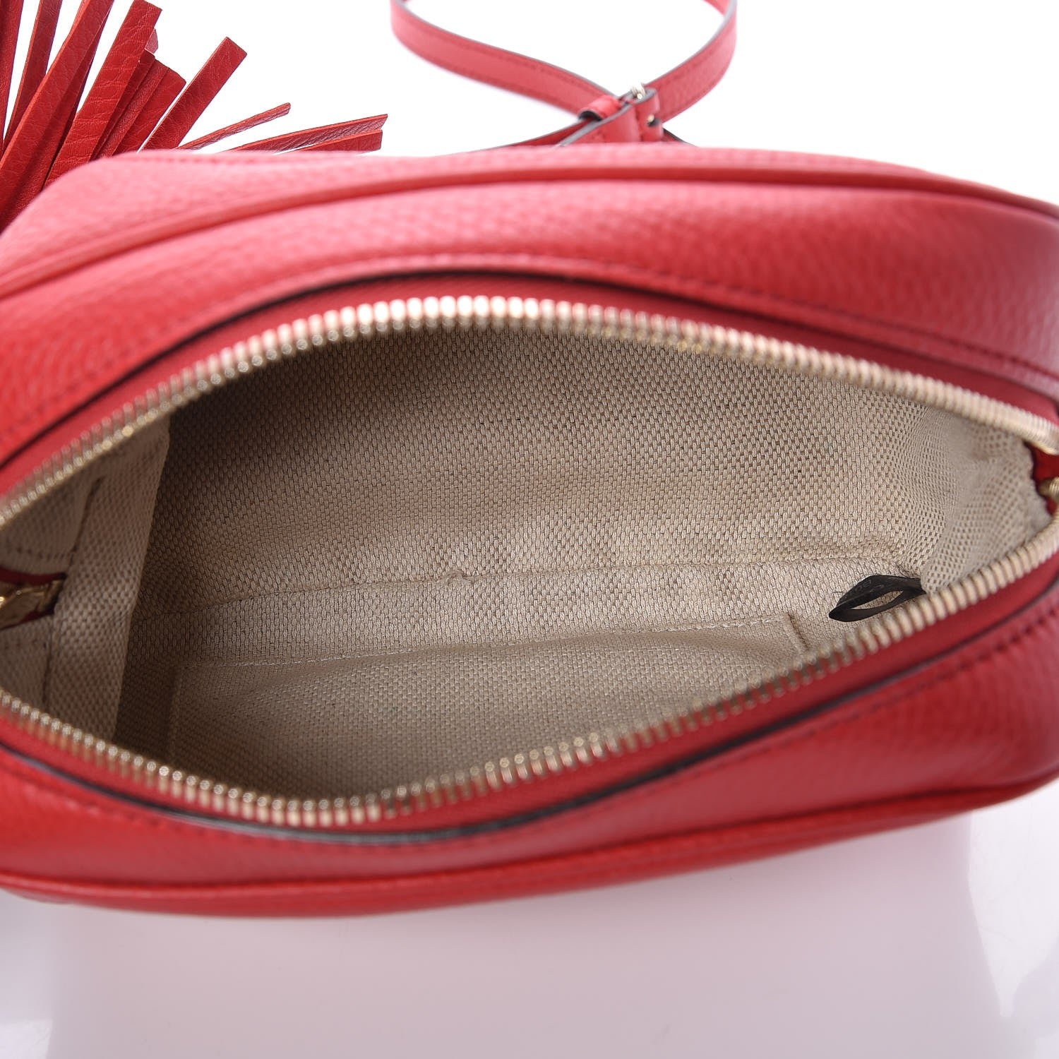 Gucci Pebbled Calfskin Small Soho Disco Bag Tabasco Red 5 of 7