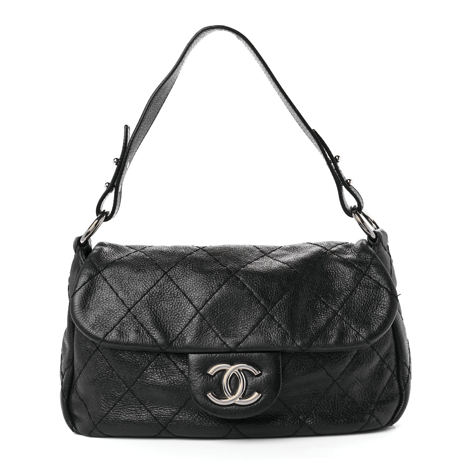 Chanel Glazed Calfskin Stitched On The Road Flap Black 1 of 11