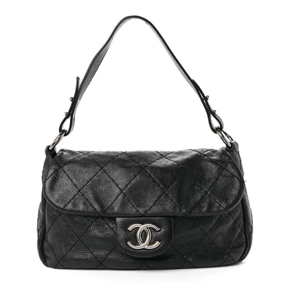 Chanel Glazed Calfskin Stitched On The Road Flap Black 1 of 11