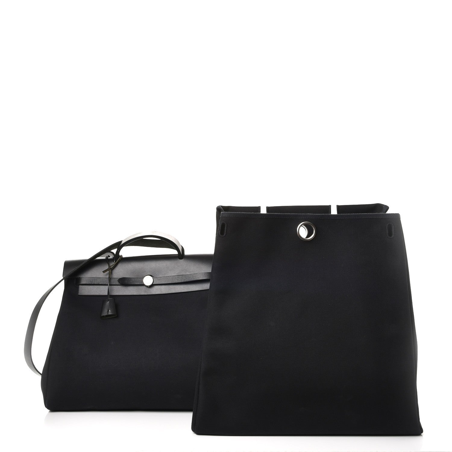 Hermes Toile Vache Calfskin Herbag 40 GM Black 3 of 15