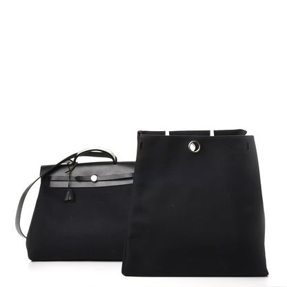 Hermes Toile Vache Calfskin Herbag 40 GM Black 3 of 15