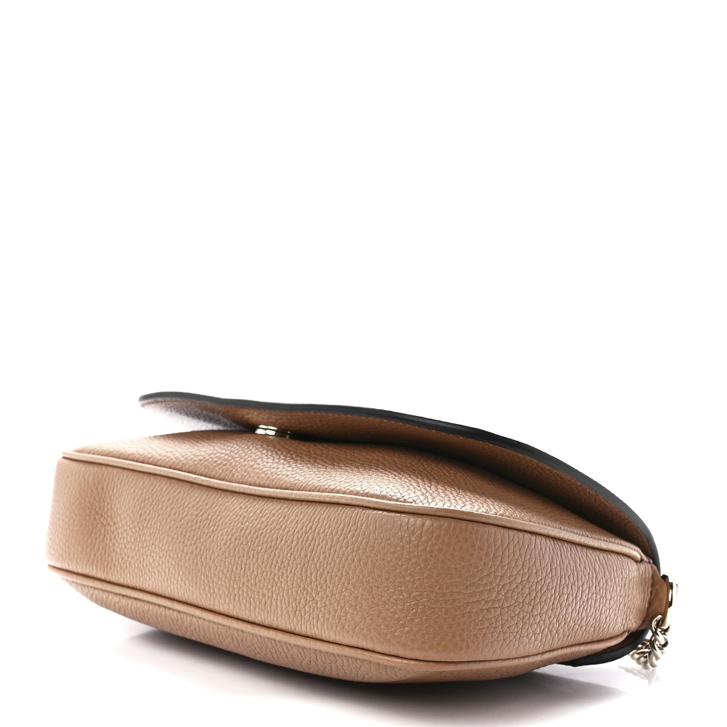 Pebbled Calfskin Medium Soho Flap Crossbody Camelia