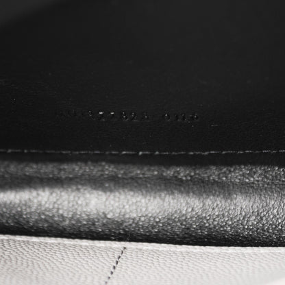Saint Laurent Grain De Poudre Matelasse Chevron Monogram Chain Wallet Light Grey 8 of 9
